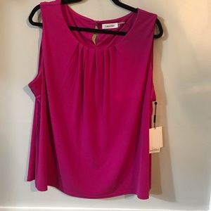 Calvin Klein Sleeveless Pink Dress Blouse Size 2X